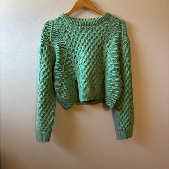 Target Sweaters - Future Collective Green Cableknit Sweater